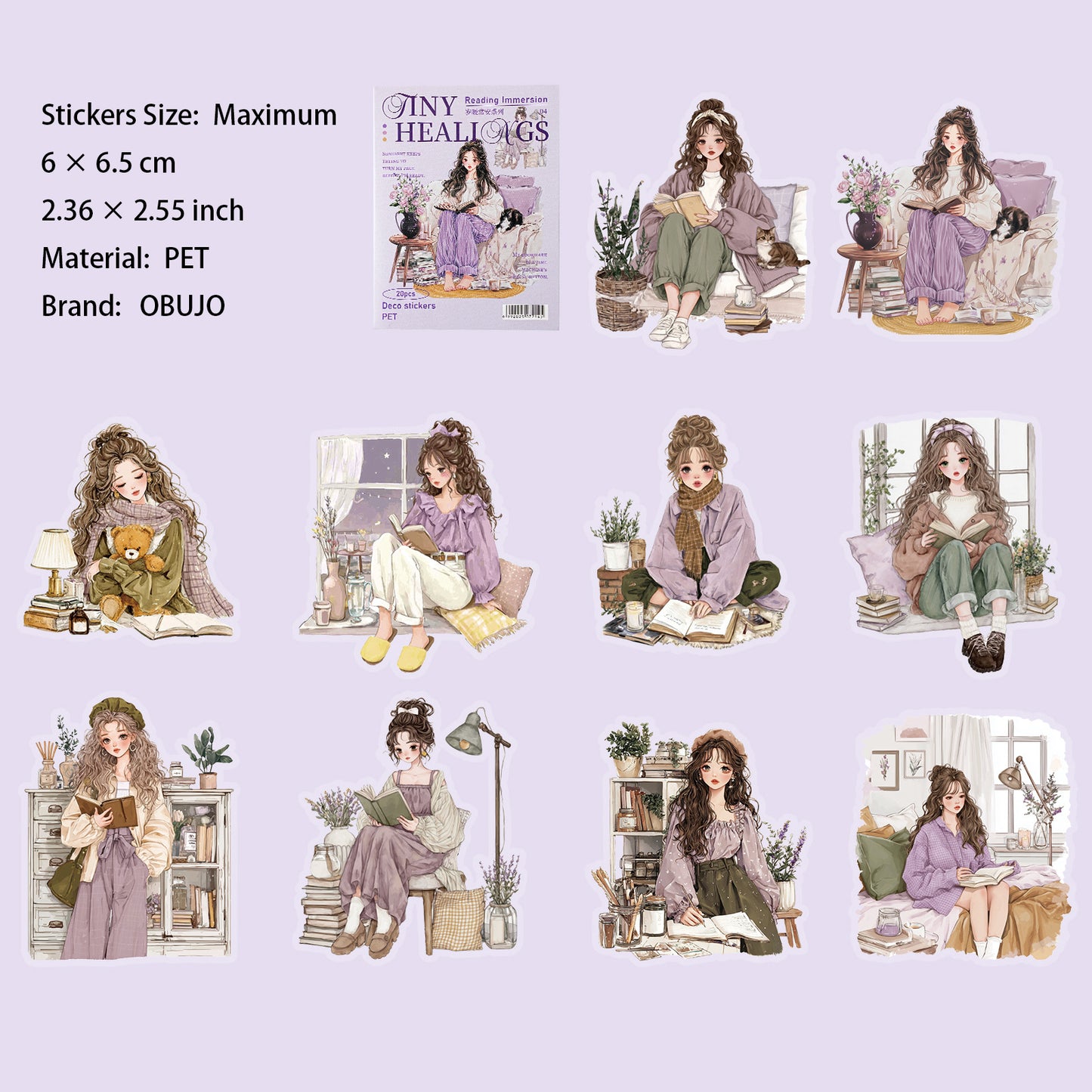 20 Pcs Girl Lifestyle PET Stickers SNCA