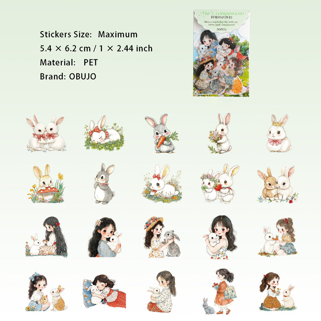 30 Pcs Pet Girl PET Stickers AYJHBM