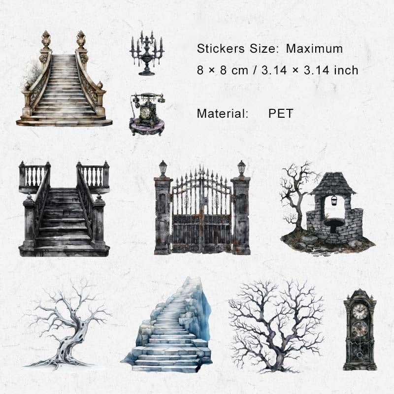 20 Pcs Vintage Gothic Stickers GJTY