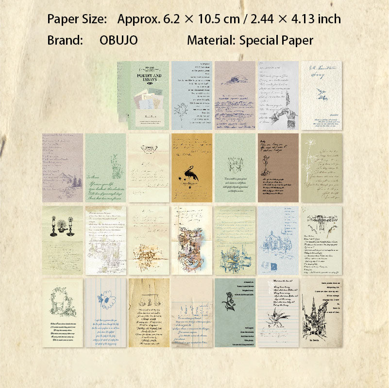 50 Pcs Vintage Dictionery Journal Paper YWTSG