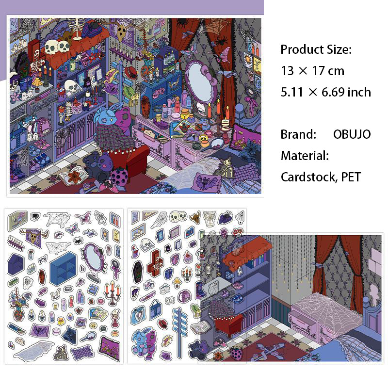 3D House Scene DIY Stickers Kit WDXW