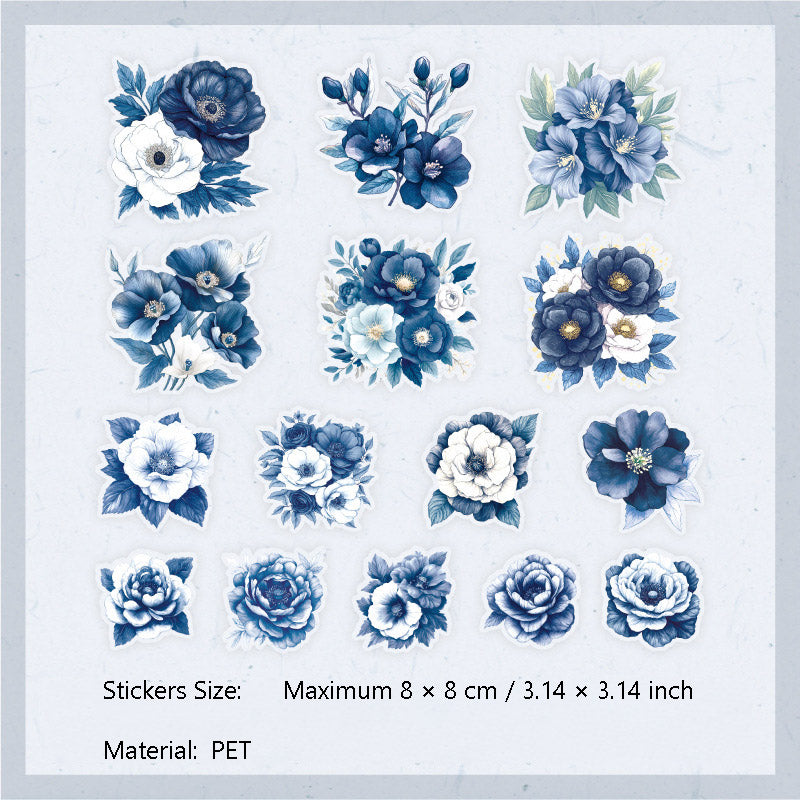 15 Pcs Seasonal Flower PET Stickers SJFH