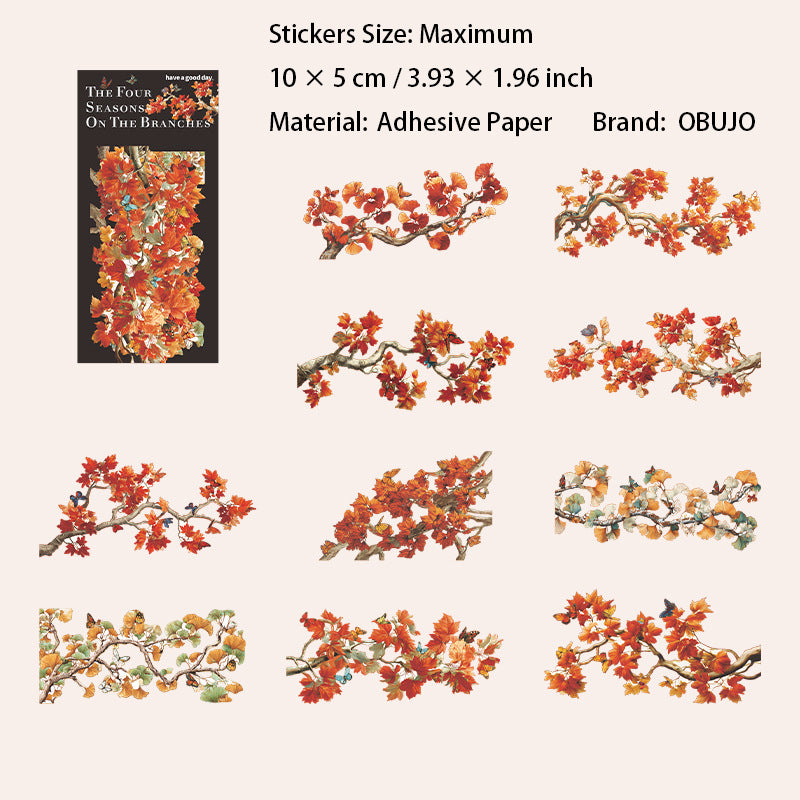 20 Pcs Seasonal Branches Stickers ZYSJ
