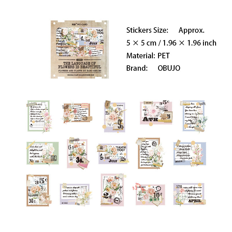 30 Pcs Flower Quote PET Stickers HYZWSZ