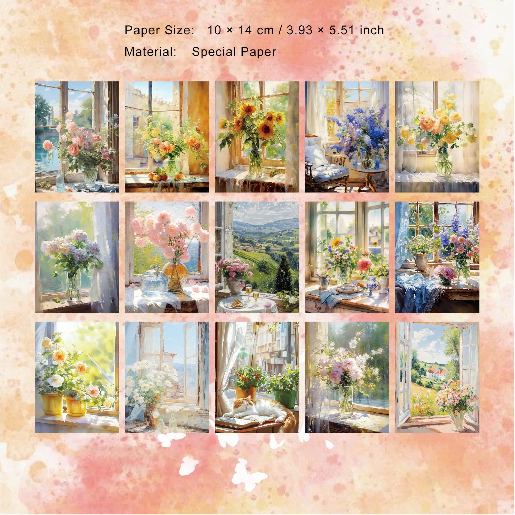 30 Pcs Window Theme Scrapbook Paper CWXL