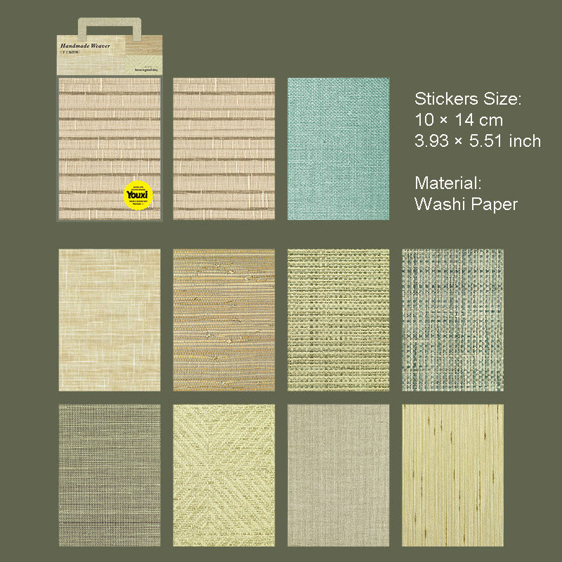 10 Pcs Cloth Texture Washi Stickers SGBZS