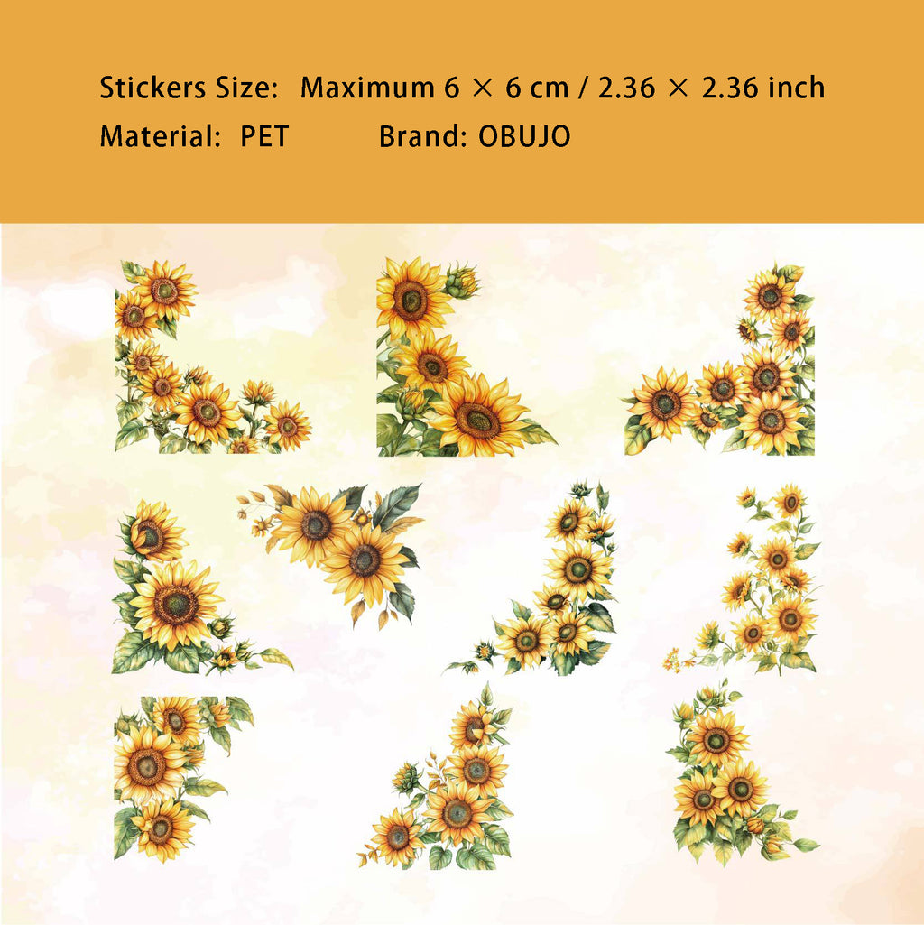 20 Pcs Flower Corner PET Stickers HJXL