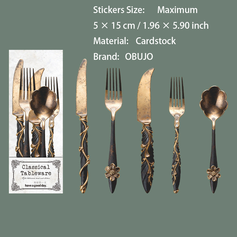 10 Pcs Dinnerware Themed Cardstock Stickers GDCJ