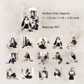 30 Pcs Reading Girl PET Stickers YYDSS