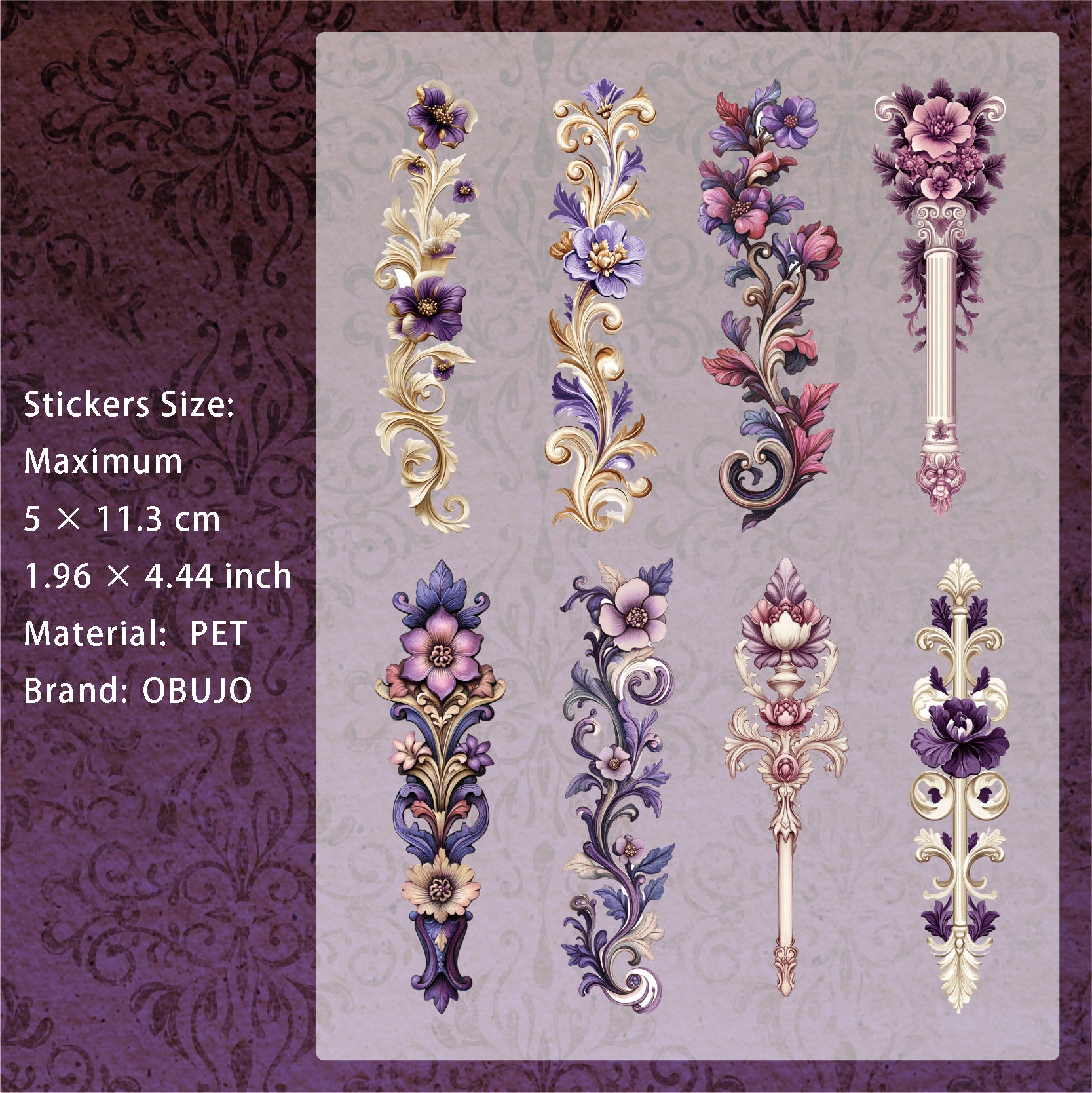 16 Pcs Creative Vintage PET Stickers FDXL