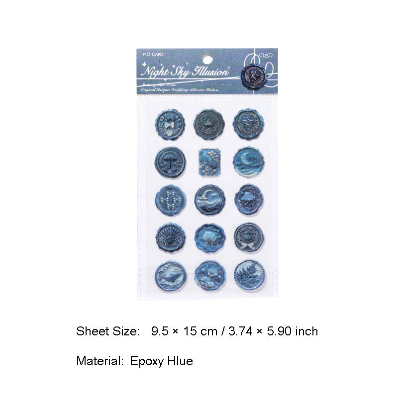 15 Pcs 3D Vintage Wax Seal Stickers JYXZ