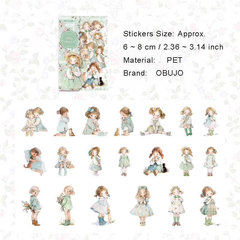 40 Pcs Childhood Kids PET Stickers WWBW