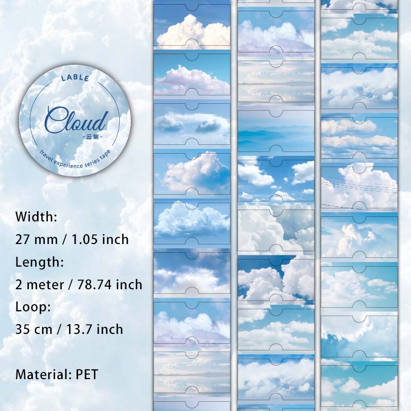 1 Roll Travel Landscape Pre-cut Stickers Tape LTJW