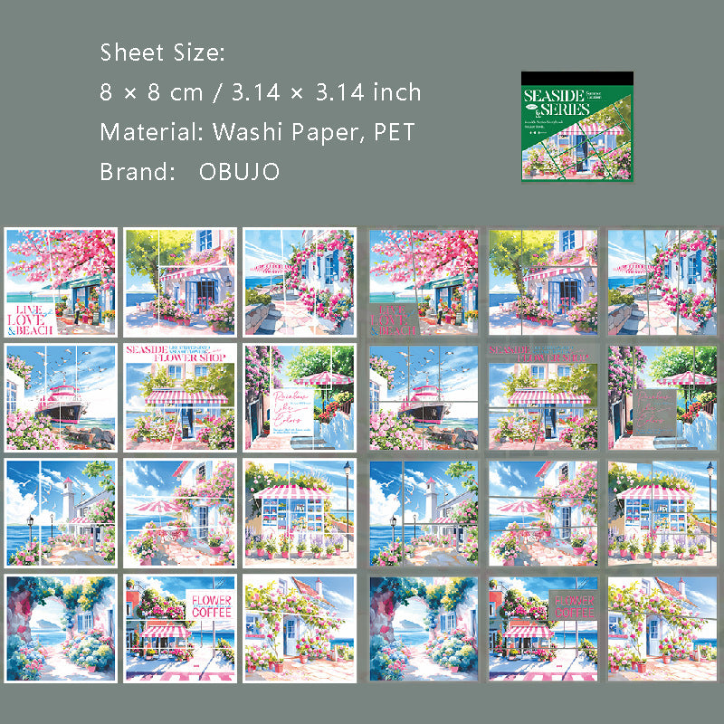 24 Sheets Seaside Town Stickers Book HBXL