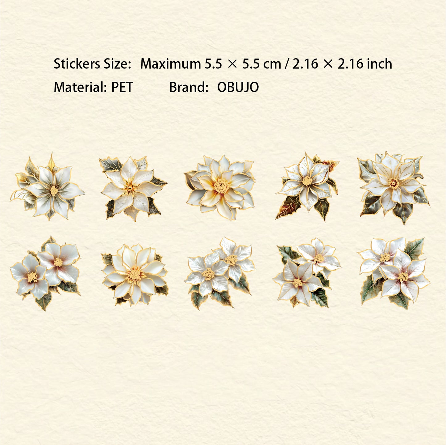 20 Pcs Creative Flower PET Stickers LZXL