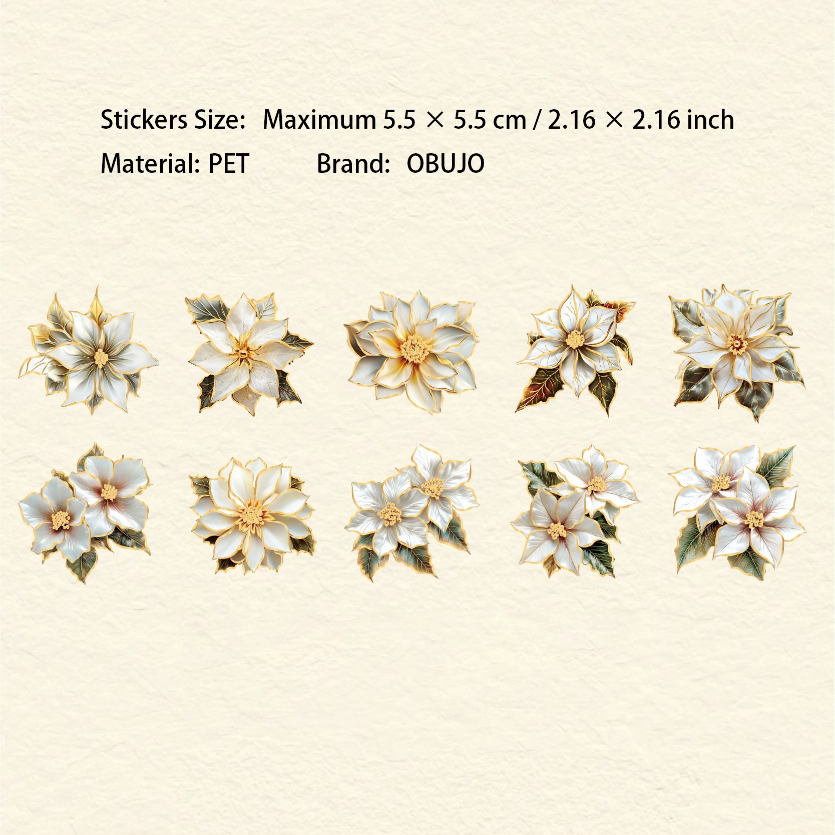 20 Pcs Creative Flower PET Stickers LZXL