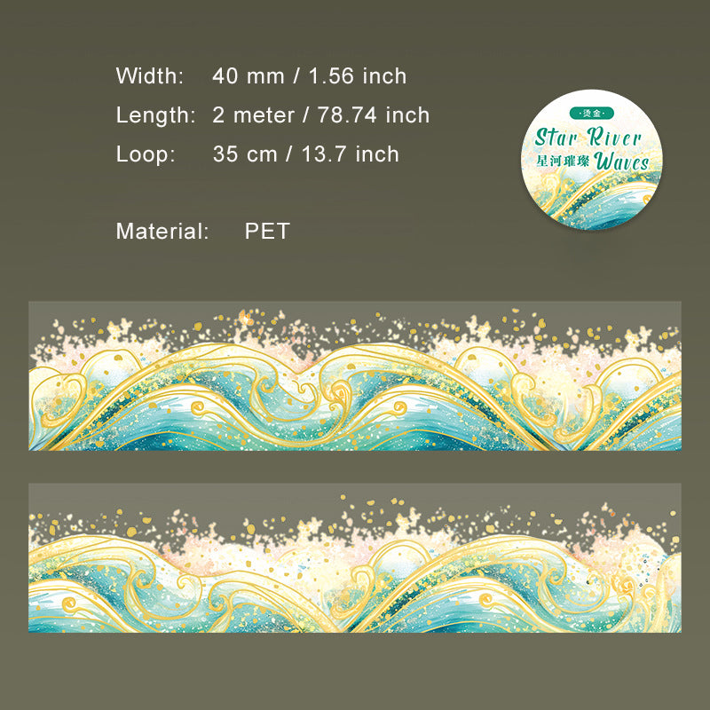 1 Roll Glitter Spindrift PET Tape XHLH