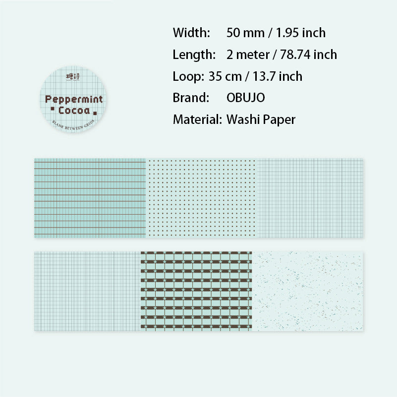 1 Roll Basic Grid Washi Tape GJLB
