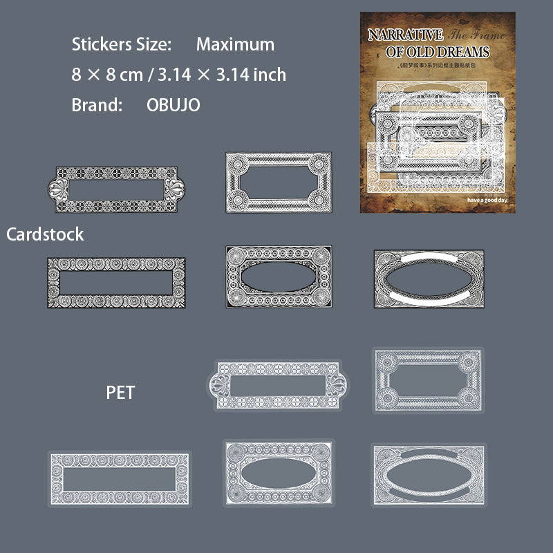 20 Pcs Vintage PET and Cardstock Stickers JMXS