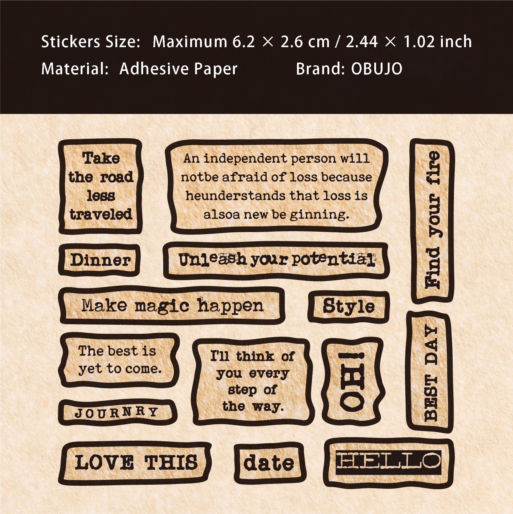 30 Pcs Vintage Quote Stickers XYXL