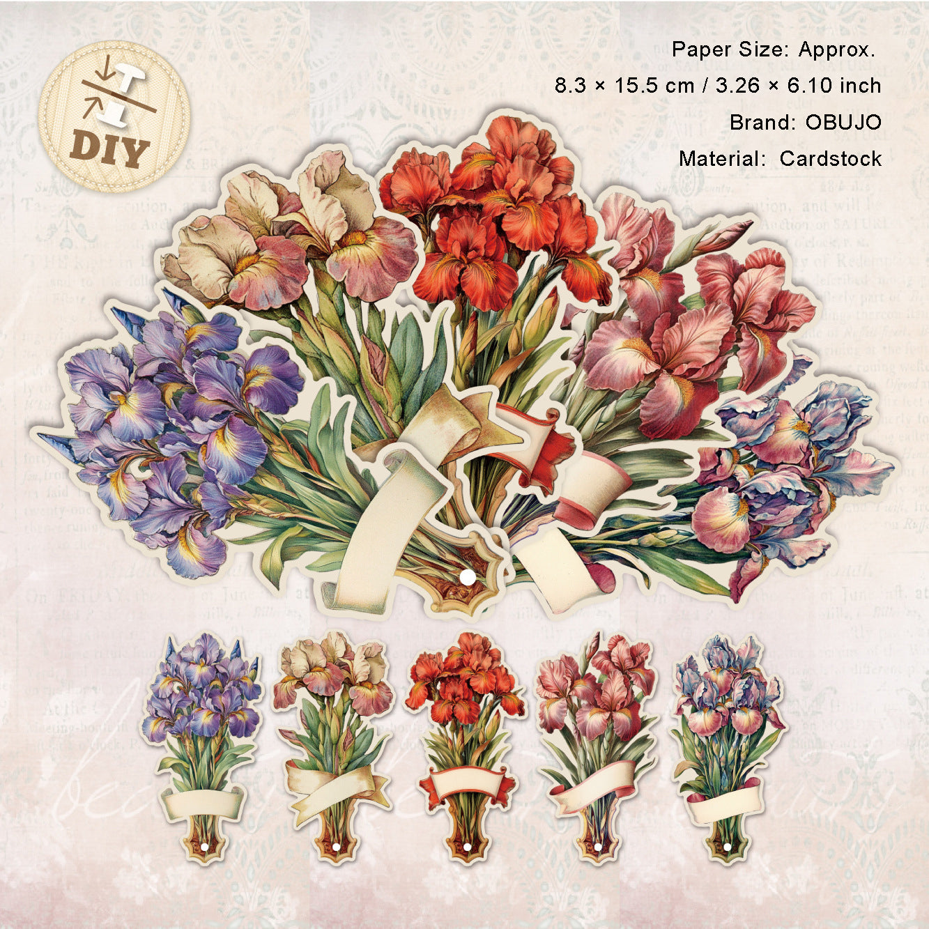 5 Pcs Vintage Fan Bookmark WDXL