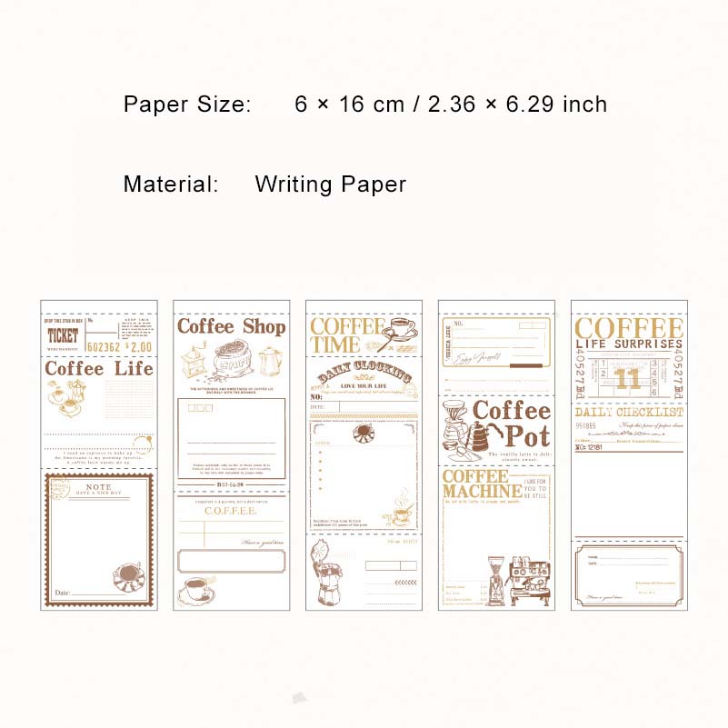 50 Pcs Vintage Ticket Scrapbook Paper LMSH