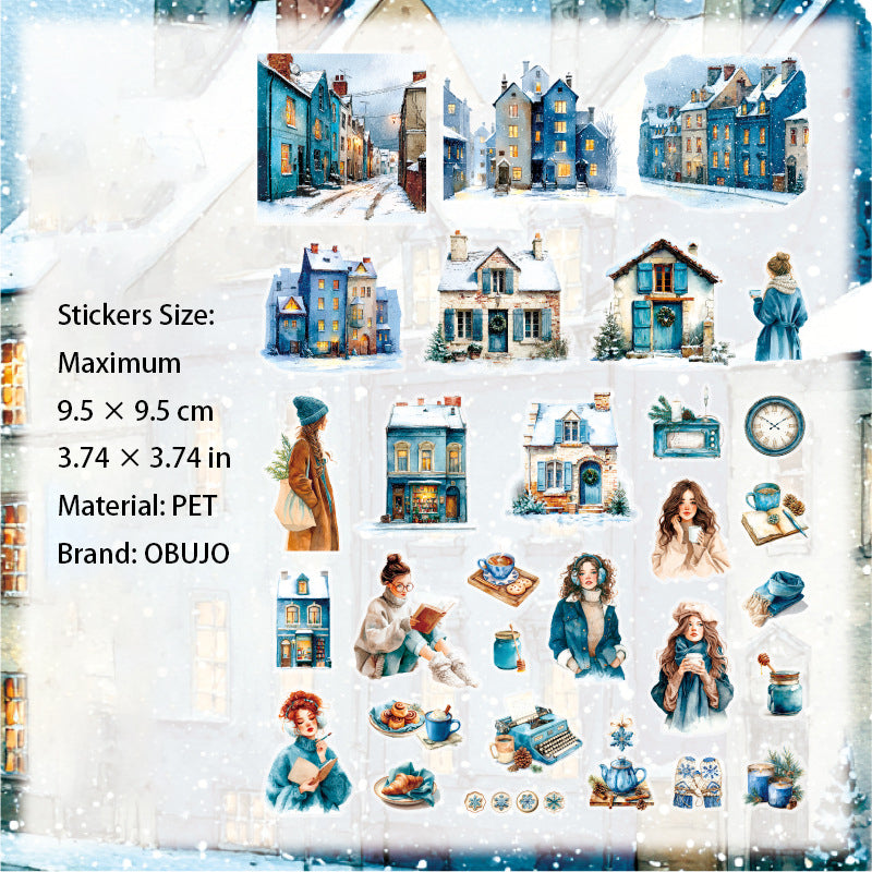 20 Pcs Cozy Winter PET Stickers WNSG