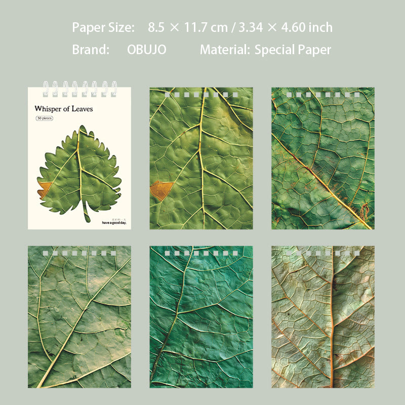 50 Sheets Leaf Veins Journal Paper BYZY
