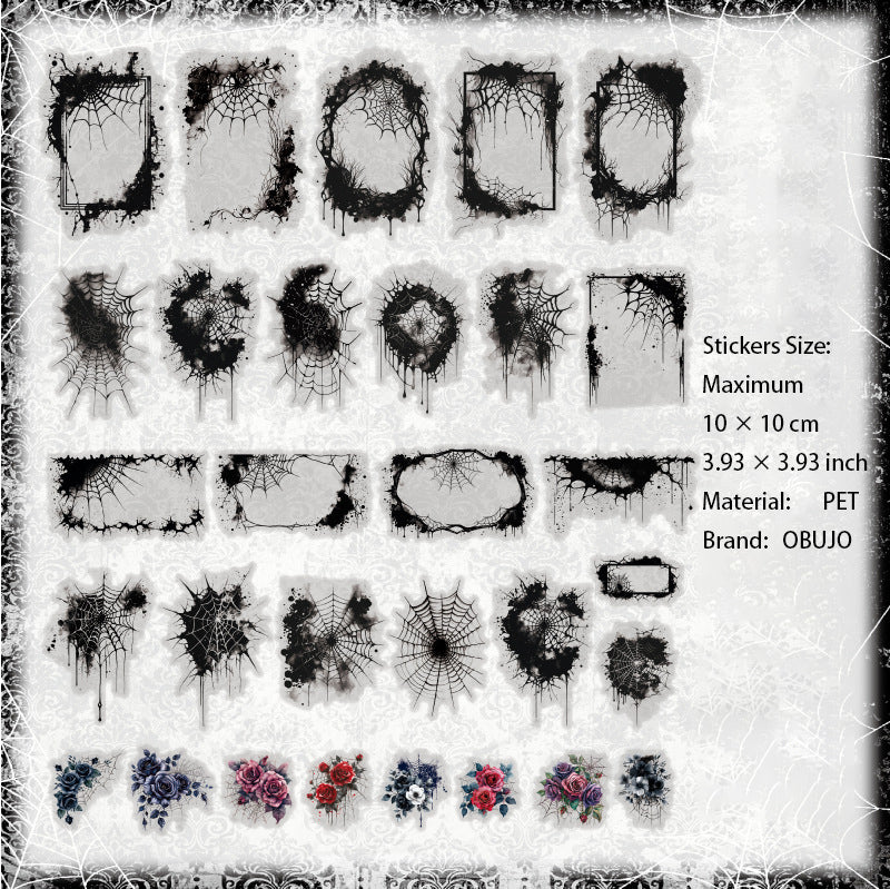 30 Pcs Dark Gothic PET Stickers YSJL