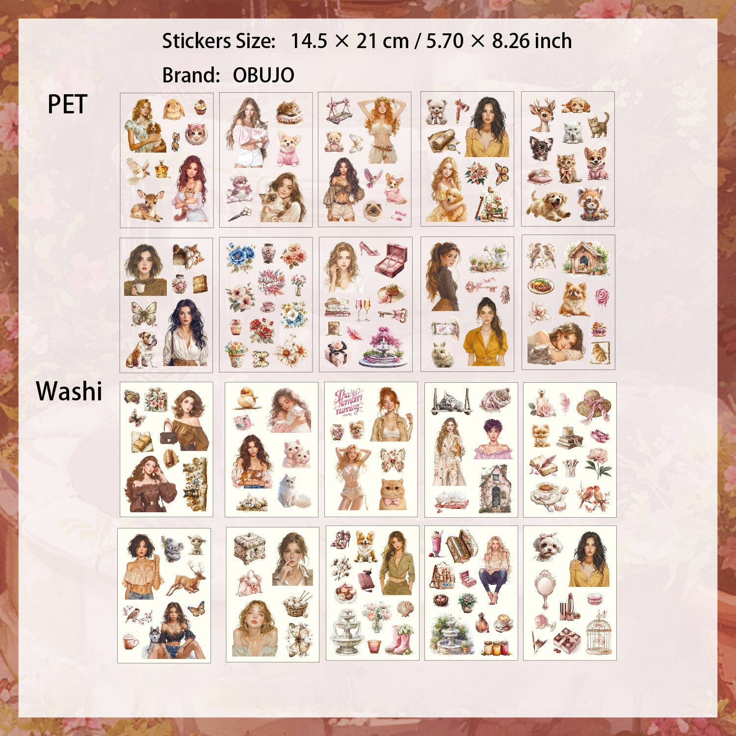 20 Sheets Girl Lifestyle Stickers Book MYXF