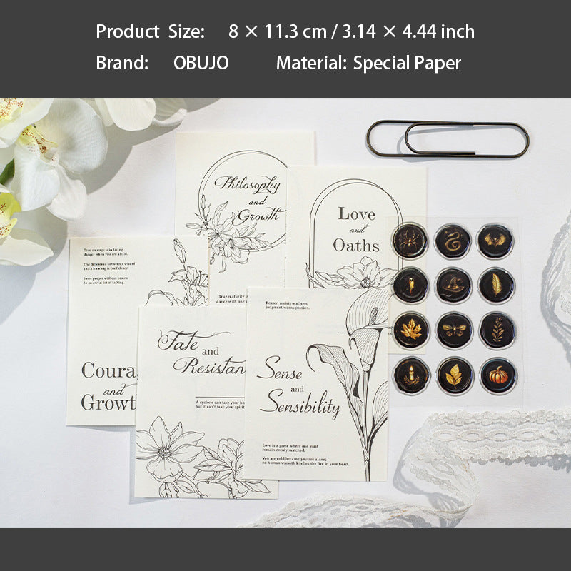 27 Pcs Vintage Journal Paper and Wax Seal Stickers WMDX