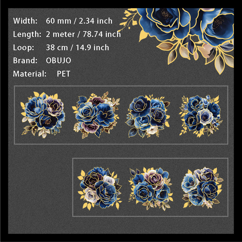 1 Roll Gold Foil Gothic Rose Stickers Tape LJHQJ