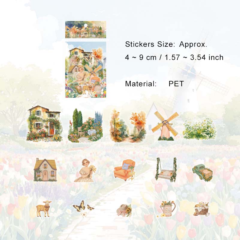 30 Pcs Country Garden Life PET Stickers TYSHJG