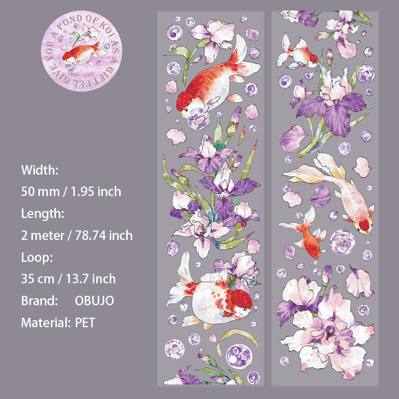 1 Roll Lucky Koi Fish PET Tape ZNYCJL
