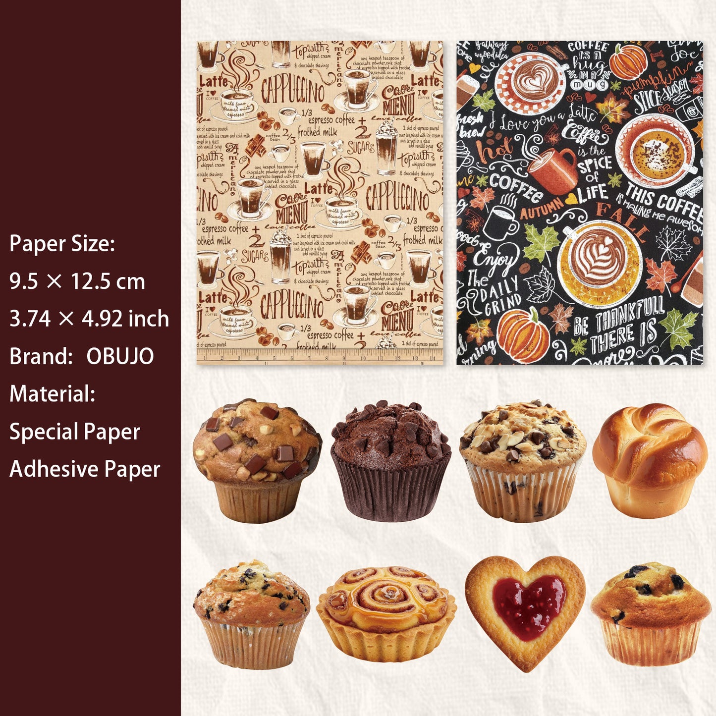 14 Pcs Baking Themed Journal Paper and Stickers MBWX
