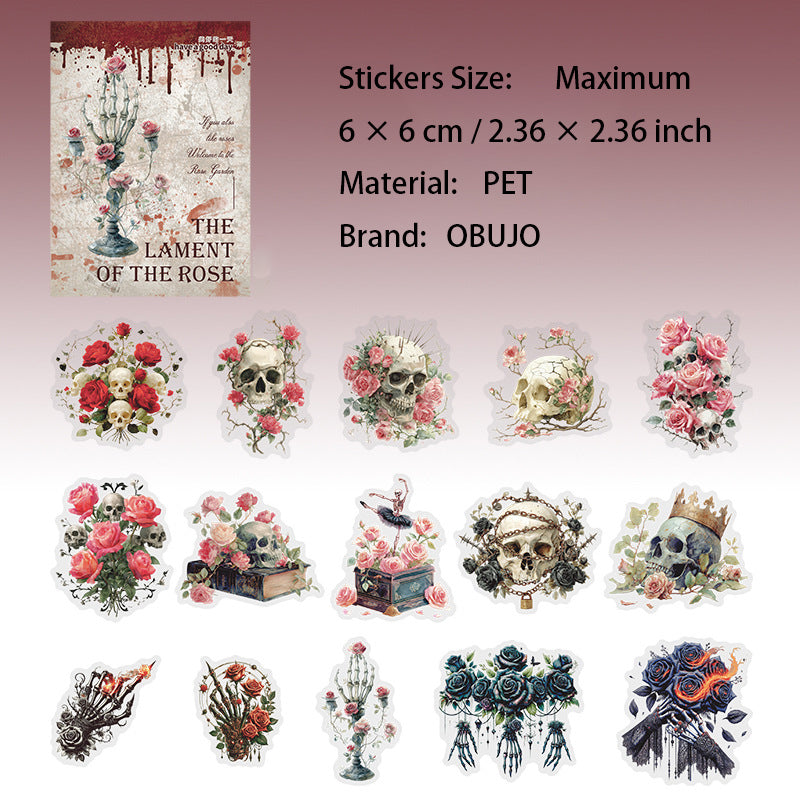 30 Pcs Gothic Themed PET Stickers MGSN