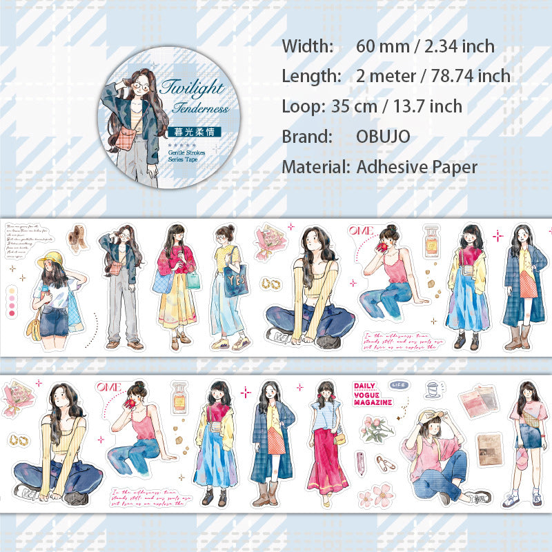 1 Roll Fashion Girl Stickers Tape WRBC