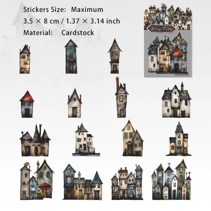 15 Pcs Fairy Magic House Cardstock Stickers GGXW