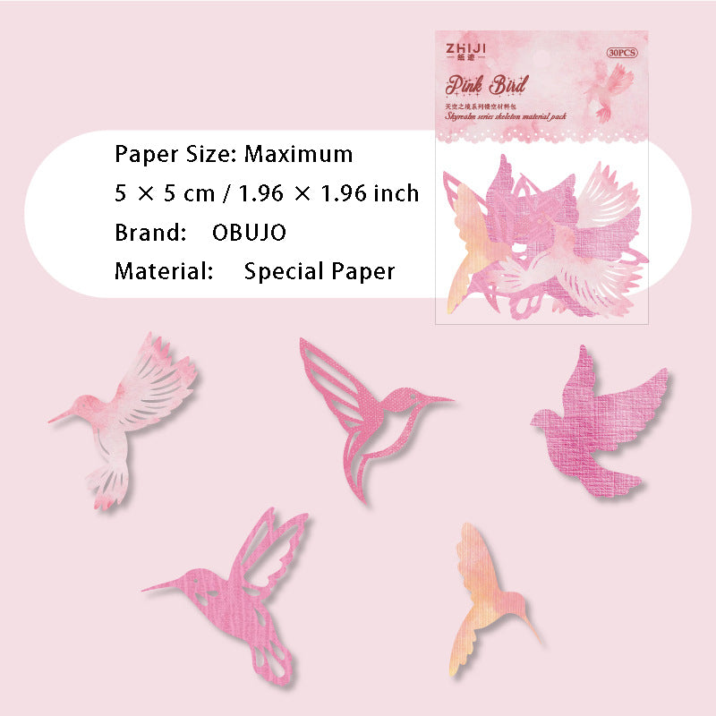 30 Pcs Hollow Cutout Scrapbook Paper TKZJ