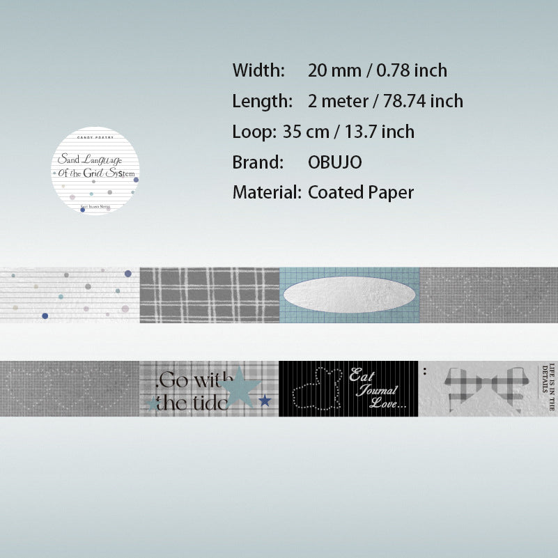 1 Roll Aesthetic Words Decorative Tape YDXJ