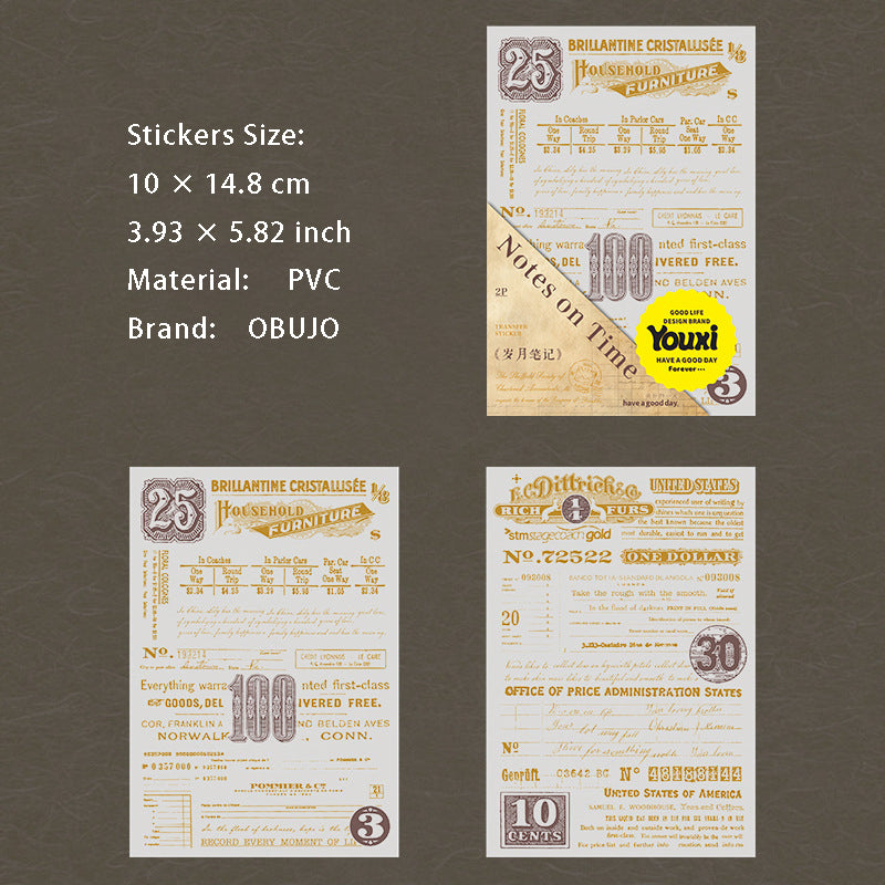 2 Sheets Vintage Transfer Stickers SYBJ