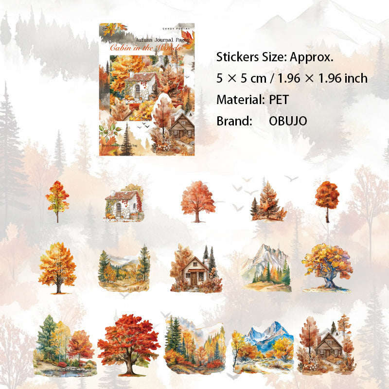 30 Pcs Autumn Themed Journal Stickers QRZJ