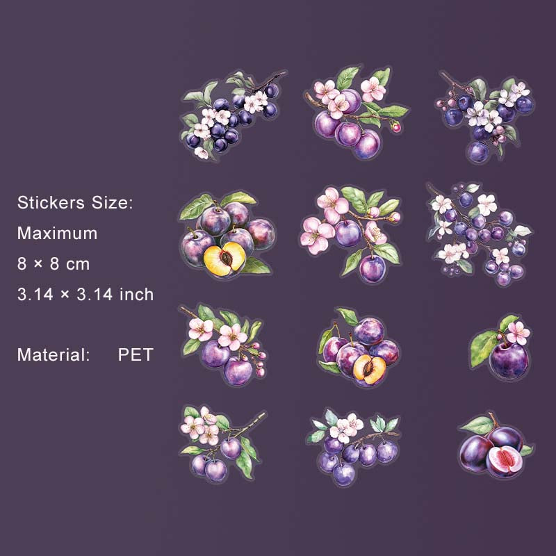 12 Pcs Fruit PET Stickers SGHX