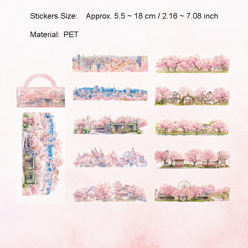 10 Pcs Travel Landscape PET Stickers ZWZRCS