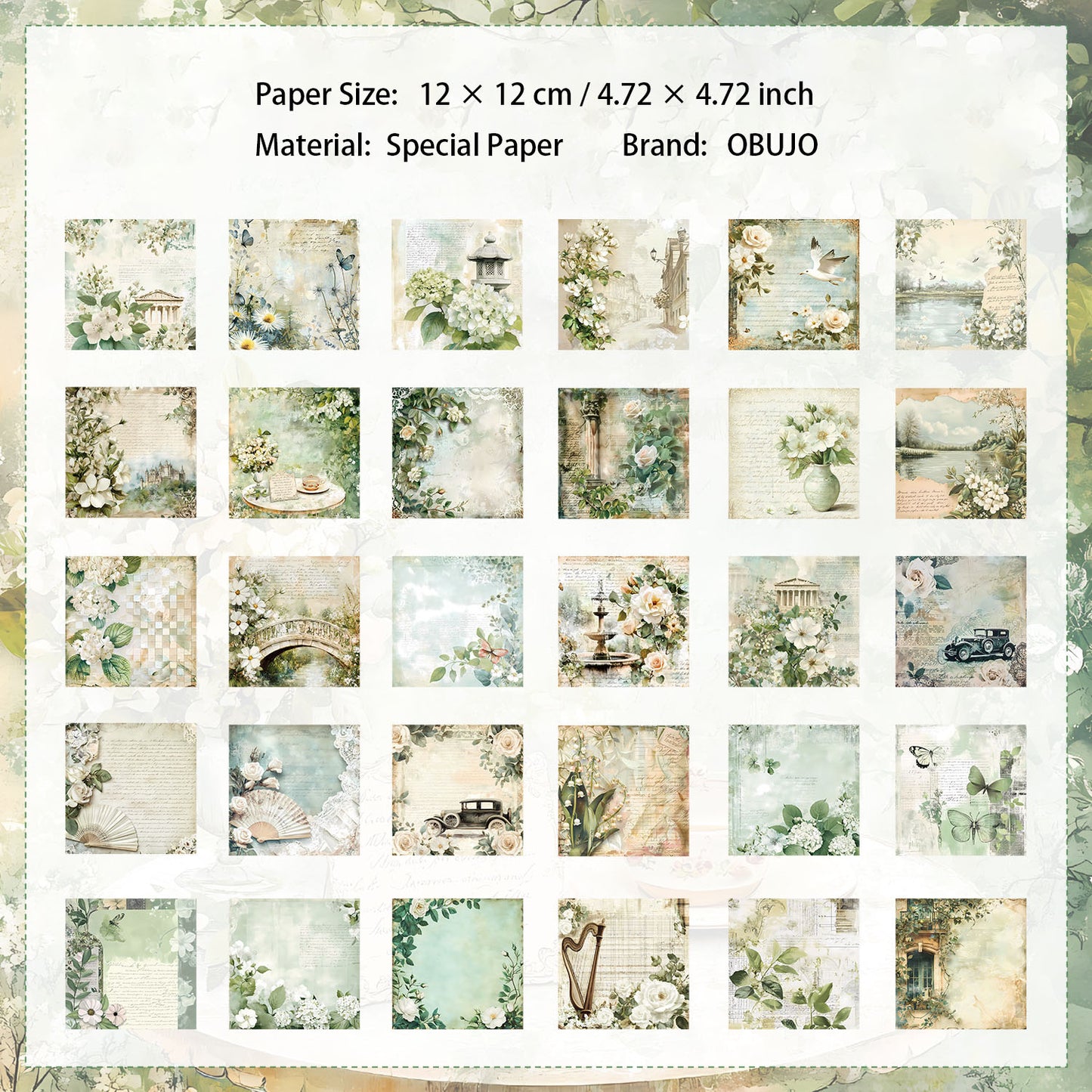 30 Sheets Vitntage Journal Paper JJCC