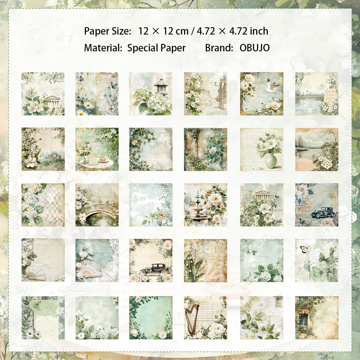 30 Sheets Vitntage Journal Paper JJCC