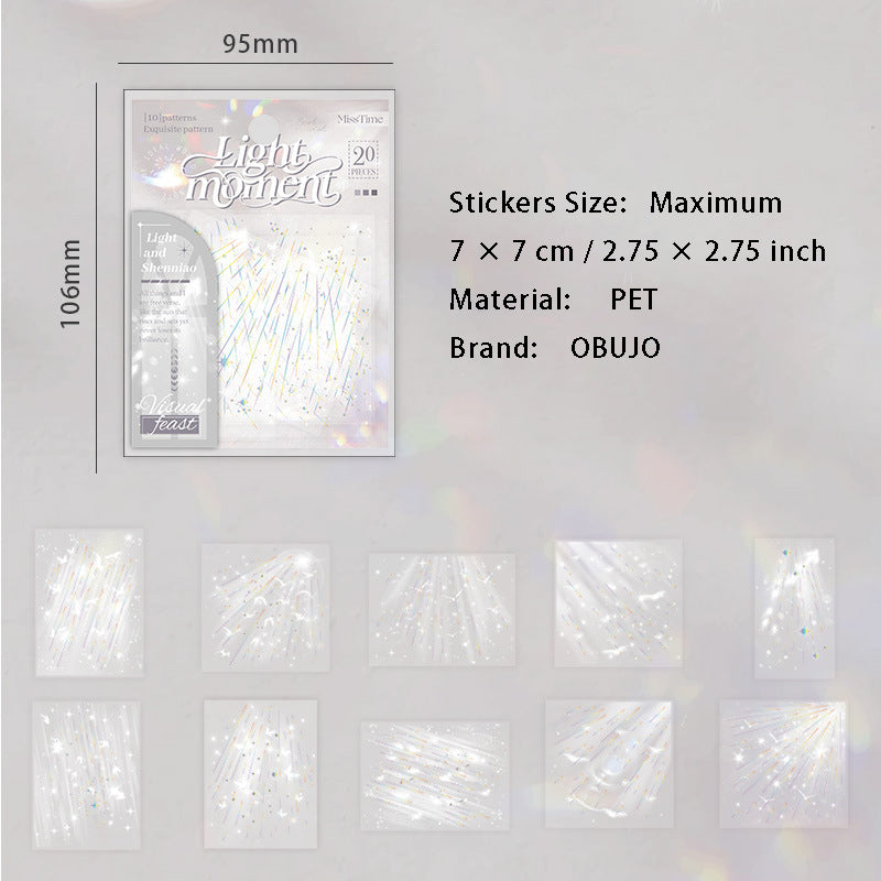 15 Pcs Light Theme PET Stickers GLSJ