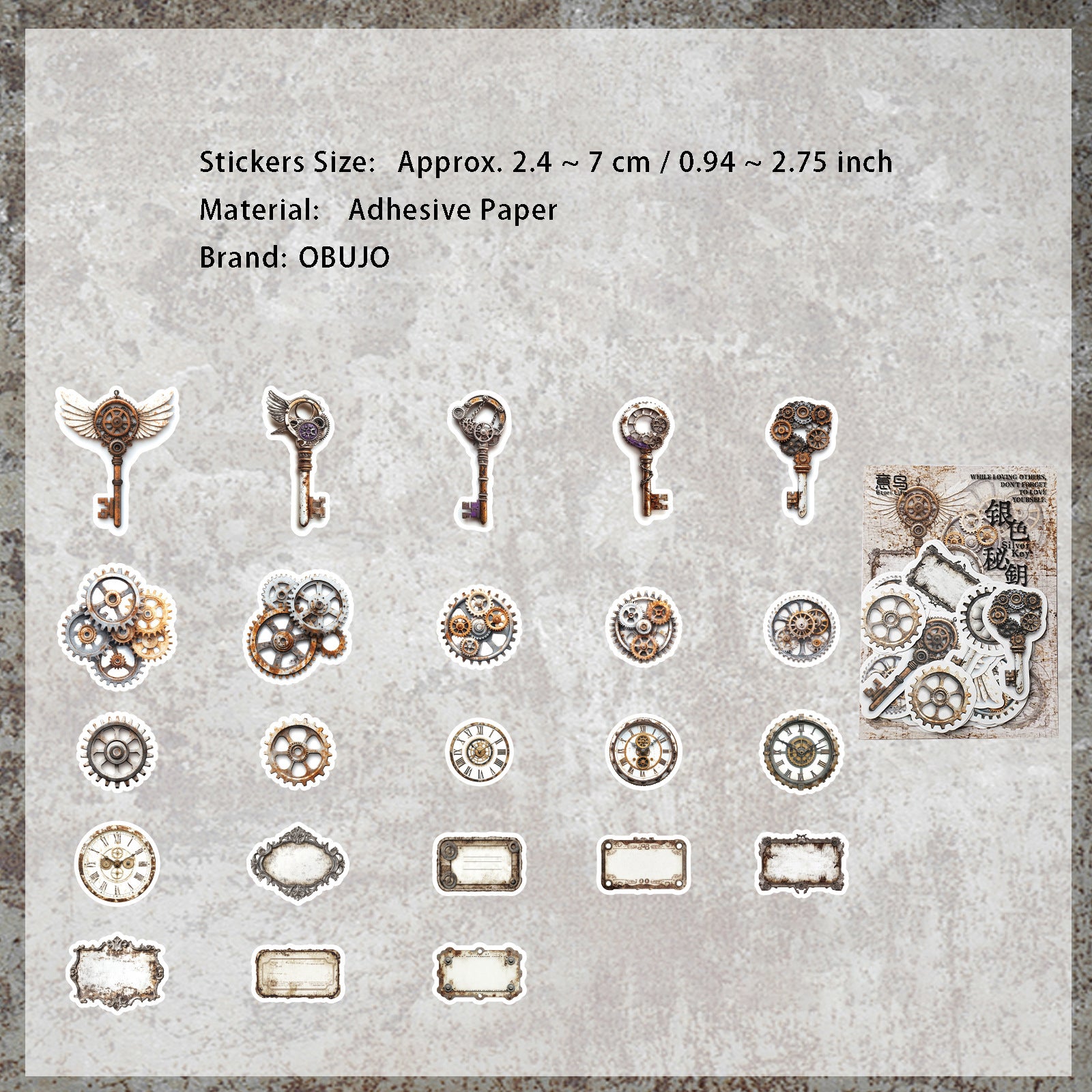 46 Pcs Vintage Punk Themed Stickers PKSD