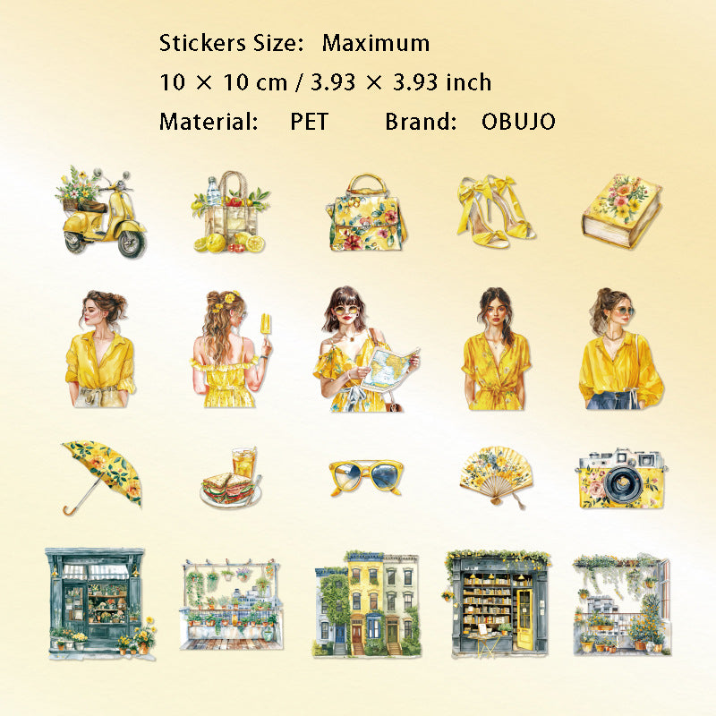 20 Pcs Summer Life Cardstock Stickers BKSYXT
