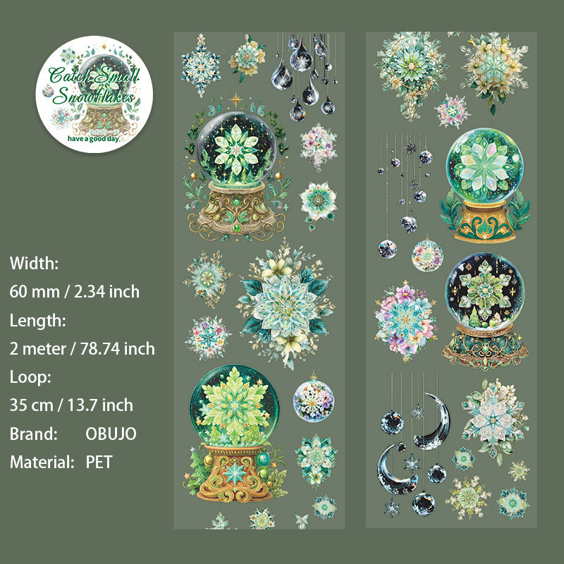 1 Roll Snowflake Themed PET Tape BZXXH